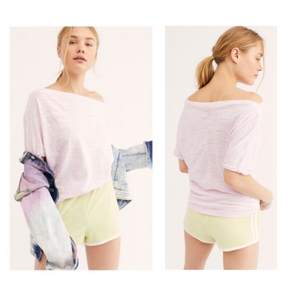 Free People Astrid Burnout Off the Shoulder Tee